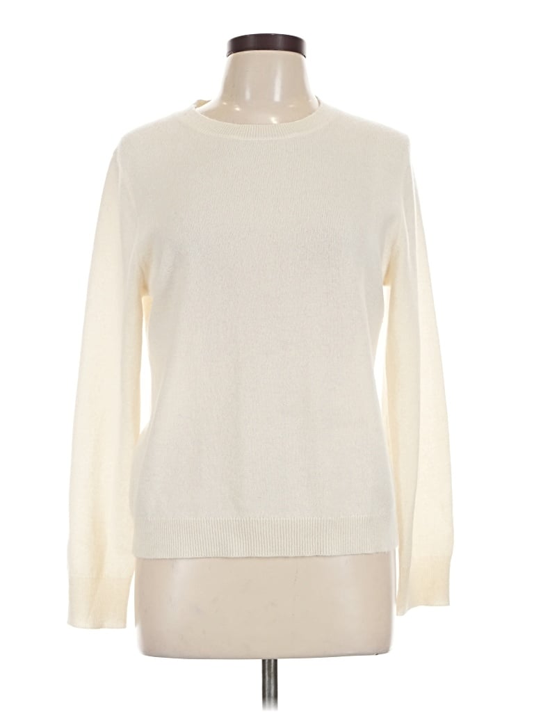 Pre-owned Antonio Melani Cashmere Pullover Sweater In Ivory
