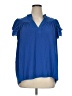 Rose + Olive Blue Short Sleeve Blouse Size 1X - photo 1