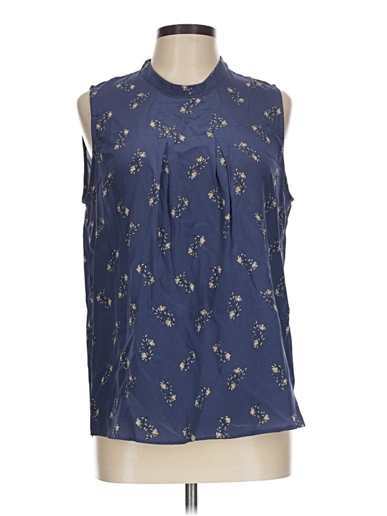 Pre-owned Amour Vert Sleeveless Blouse In Blue