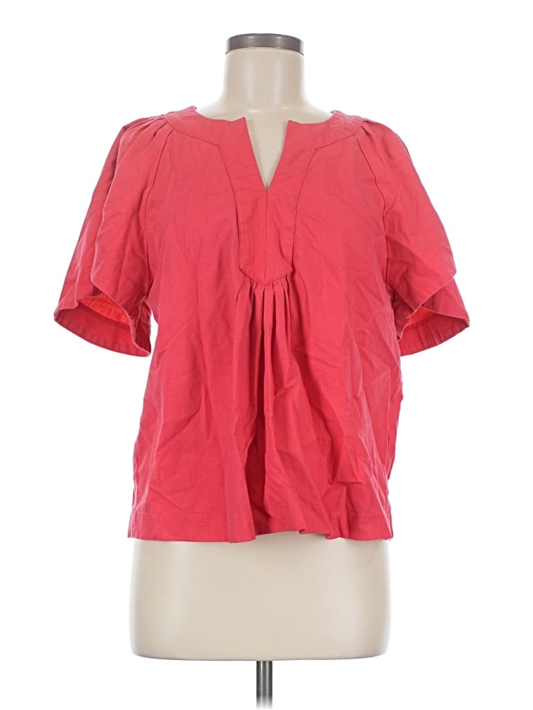 Pre-owned Entro Short Sleeve Blouse In Red