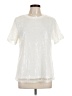 Unbranded 100% Polyester Ivory Short Sleeve Top Size L - photo 1