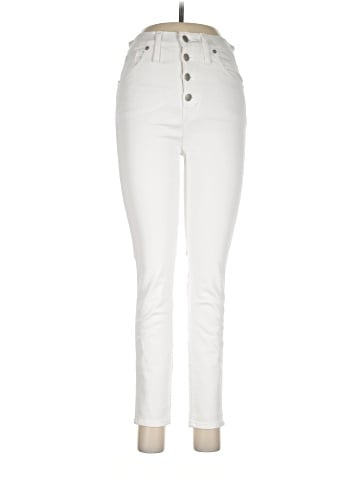 Madewell 10" High-Rise Skinny Crop Jeans in Pure White: Button-Front Edition (view 1)