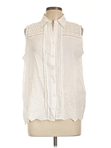 Notations Sleeveless Button-Down Shirt (view 1)