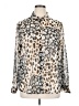 ASOS 100% Polyester Animal Print Silver Long Sleeve Blouse Size 14 - photo 1