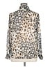 ASOS 100% Polyester Animal Print Silver Long Sleeve Blouse Size 14 - photo 2