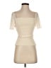 Theory 100% Recycled Polyester Ivory Short Sleeve Top Size P (petite) - photo 1