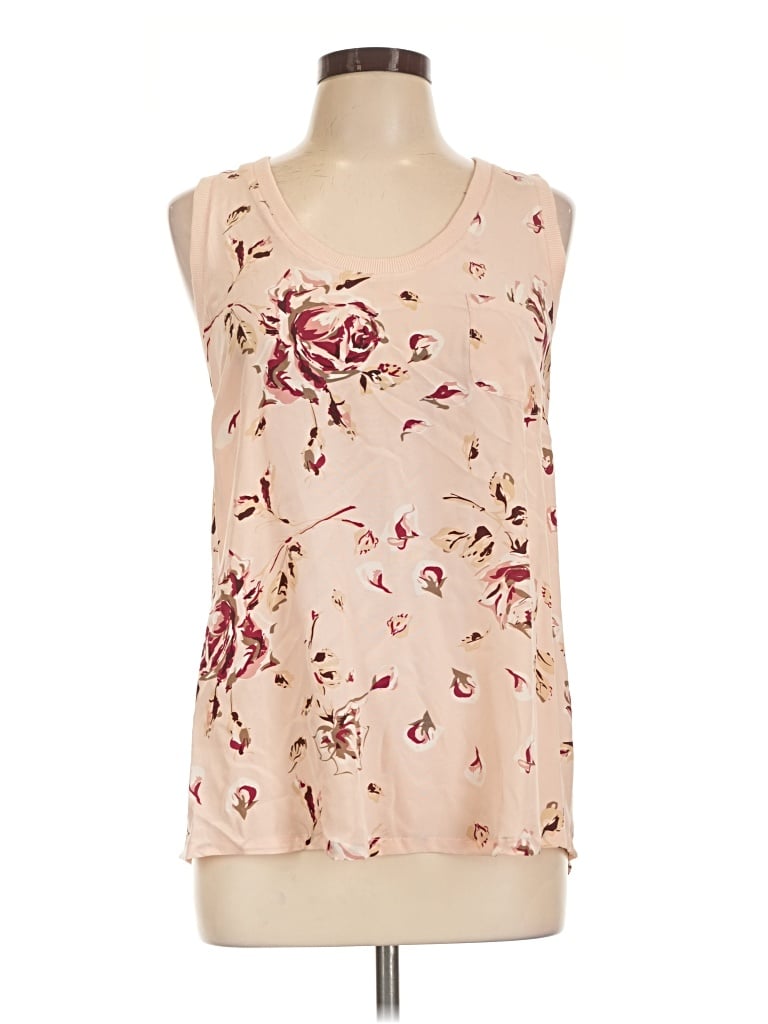 Joie Sleeveless Silk Top Tan Scoop Neck Tops In Neutral