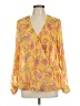 Kut from the Kloth 100% Polyester Yellow Long Sleeve Blouse Size L - photo 1