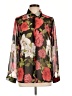 QVC Floral Black Long Sleeve Blouse Size L (estimated) - photo 1