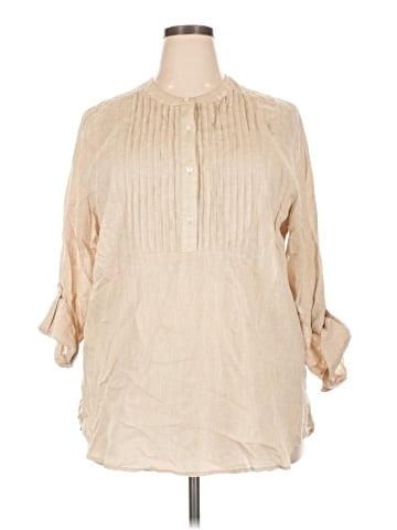 Lane Bryant 3/4 Sleeve Button-Down Shirt (view 1)