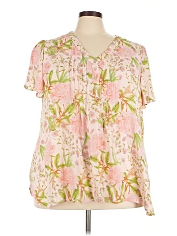Rose + Olive Short Sleeve Blouse (view 1)