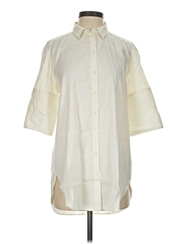 H&M L.O.G.G. 3/4 Sleeve Button-Down Shirt (view 1)