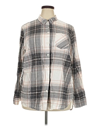 Faded Glory Long Sleeve Button-Down Shirt (view 1)