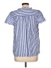 Talbots 100% Cotton Stripes Blue Short Sleeve Blouse Size L - photo 2