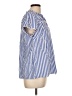 Talbots 100% Cotton Stripes Blue Short Sleeve Blouse Size L - photo 4