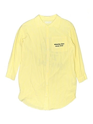 Zara 3/4 Sleeve Button-Down Shirt (view 1)