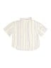 Zara 100% Baumwolle Stripes Ivory Short Sleeve Button-Down Shirt Size 2 - 3 - photo 2