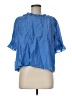 &merci 100% Polyester Blue Short Sleeve Blouse Size M - photo 1