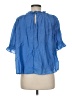 &merci 100% Polyester Blue Short Sleeve Blouse Size M - photo 2