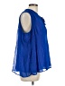 Ellen Tracy 100% Polyester Blue Sleeveless Blouse Size L - photo 4