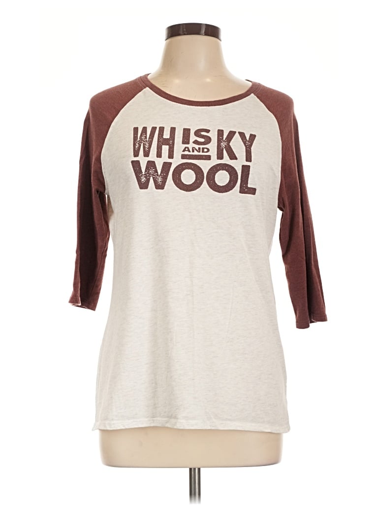 Pre-owned Pendleton 3/4 Sleeve T-shirt In Brown