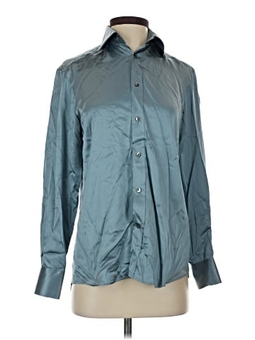 WNU With Nothing Underneath Long Sleeve Silk Top (view 1)