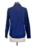 Chico's 100% Cotton Polka Dots Blue Long Sleeve Blouse Size M - photo 2
