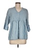 Soft Surroundings Blue 3/4 Sleeve Blouse Size M - photo 1