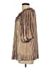 Entro 100% Polyester Metallic Brown 3/4 Sleeve Blouse Size L - photo 5