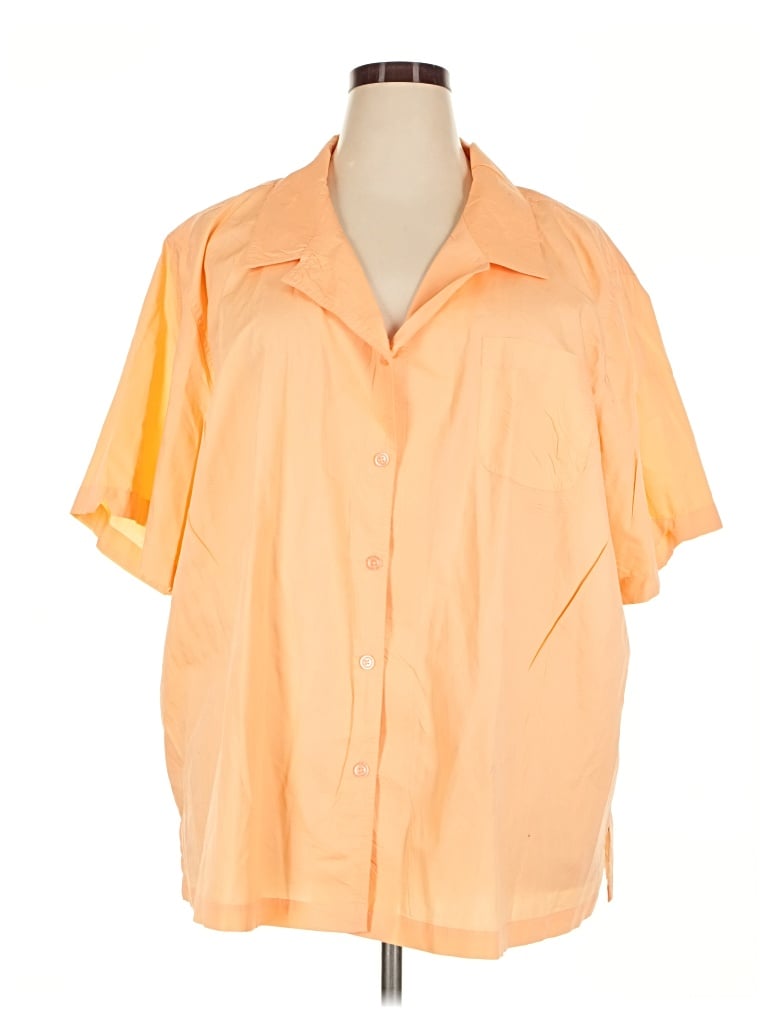 Pre-owned White Stag Short Sleeve Blouse In Orange