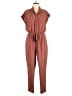 Olive and Oak 100% Polyester Solid Brown Jumpsuit Size L - photo 1