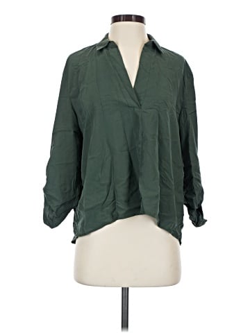 Stradivarius 3/4 Sleeve Button-Down Shirt (view 1)