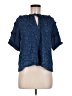 Faherty Blue Short Sleeve Blouse Size M - photo 1