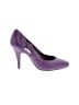 Assorted Brands 100% Leather Color Block Purple Heels Size 4 1/2 - photo 1