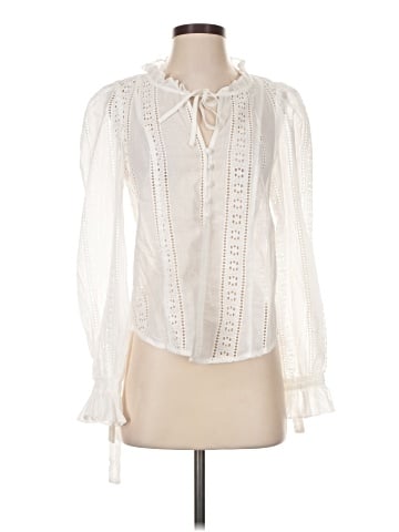 Aqua Long Sleeve Blouse (view 1)