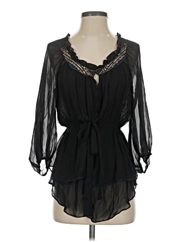 Saivana 3/4 Sleeve Silk Top (view 1)