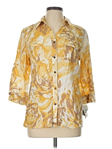 JM Collection 3/4 Sleeve Button-Down Shirt (view 1)
