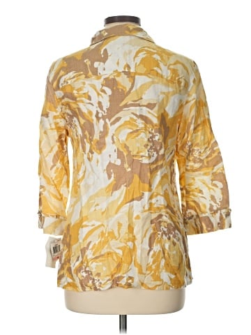 JM Collection 3/4 Sleeve Button-Down Shirt (view 2)