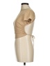 BEIGE BOTANY Tan Short Sleeve Top Size M - photo 5