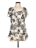 Tamara H. 100% Polyester Ivory Short Sleeve Blouse Size L - photo 1