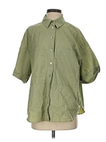 Zara 3/4 Sleeve Button-Down Shirt (view 1)