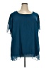 Roaman's 100% Polyester Blue Short Sleeve Blouse Size 26W - photo 1