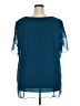 Roaman's 100% Polyester Blue Short Sleeve Blouse Size 26W - photo 2