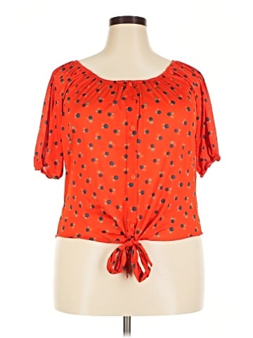 Knitted & Knotted Short Sleeve Blouse (view 1)
