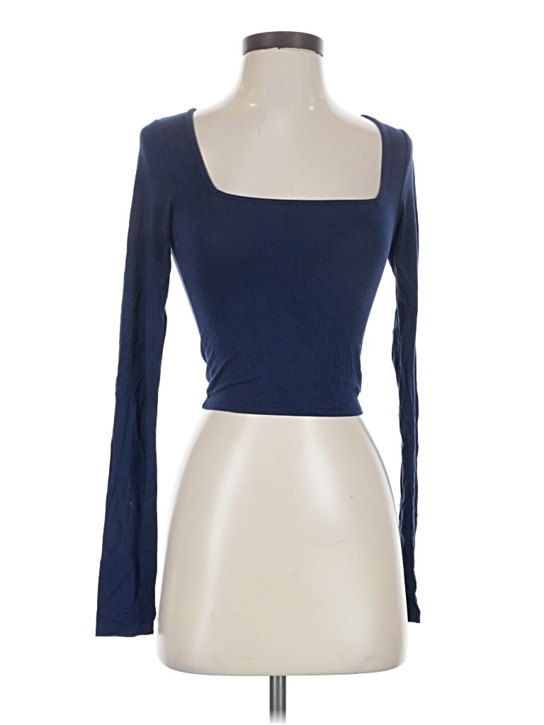 Pre-owned Antistar Long Sleeve Top Blue Square Neckline Tops