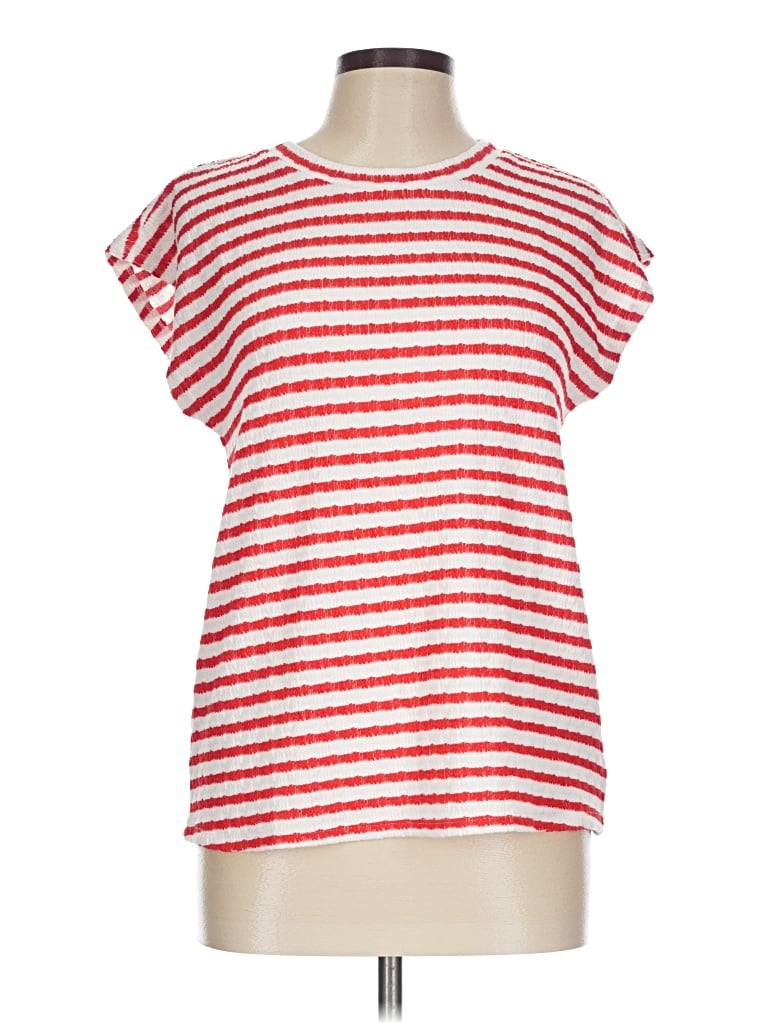 Pre-owned Bobeau Short Sleeve T-shirt In Red