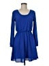 Lush 100% Polyester Solid Blue Casual Dress Size M - photo 1
