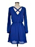 Lush 100% Polyester Solid Blue Casual Dress Size M - photo 2