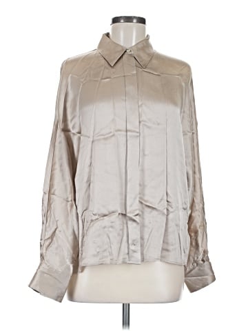MNG Long Sleeve Silk Top (view 1)