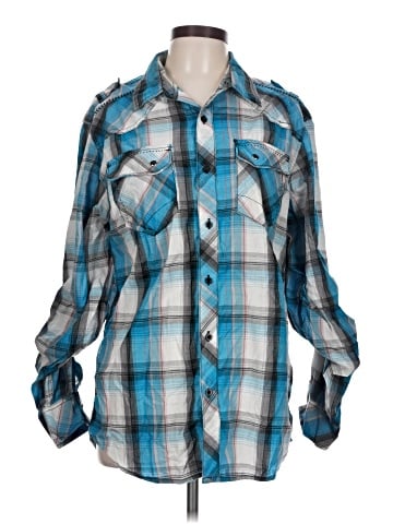 Carbon 3/4 Sleeve Button-Down Shirt (view 1)